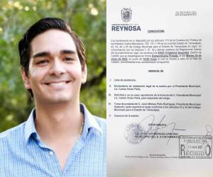 Deja Carlos Peña la alcaldía; pide licencia para separarse del cargo