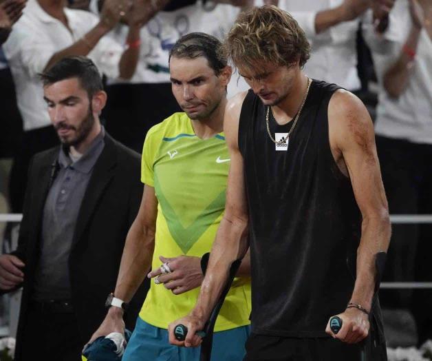 Nadal, a final tras lesión de Zverev; irá ante Ruud
