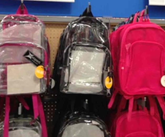 Será obligatorio uso de mochilas transparentes Será obligatorio uso de mochilas transparentes