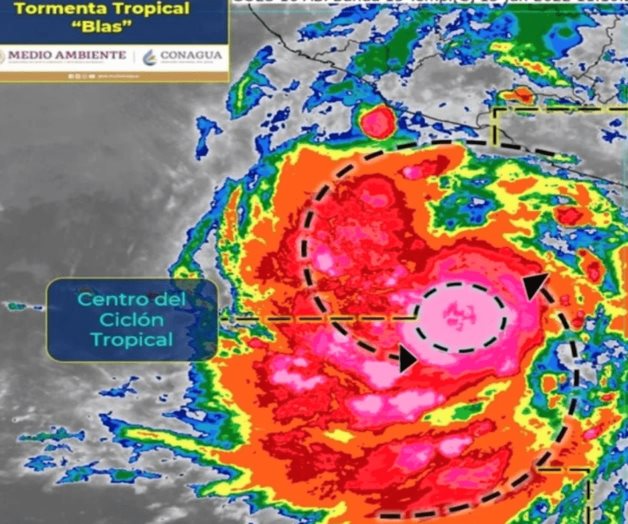 Tormenta tropical Blas se localiza al sur de Michoacán