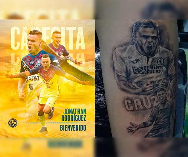 Aficionado de Cruz Azul se tatuó al Cabecita Rodríguez
