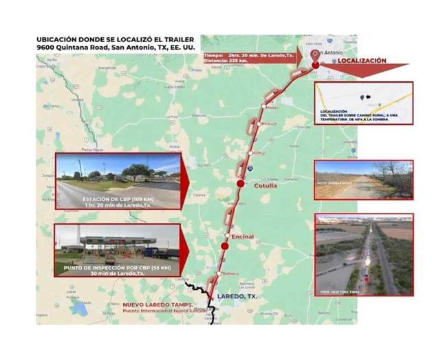 Tráiler pasó por 2 retenes en EU... y no vieron a migrantes