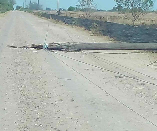 Queman postes y dejan sin luz al ejido Portes Gil