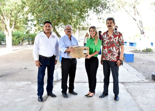 Entregan desinfectante a escuelas de Río Bravo