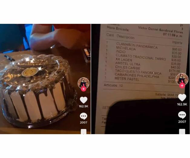 Mesero que ofreció a clientes refrigerar su pastel y les cobró 100 pesos más se hace viral