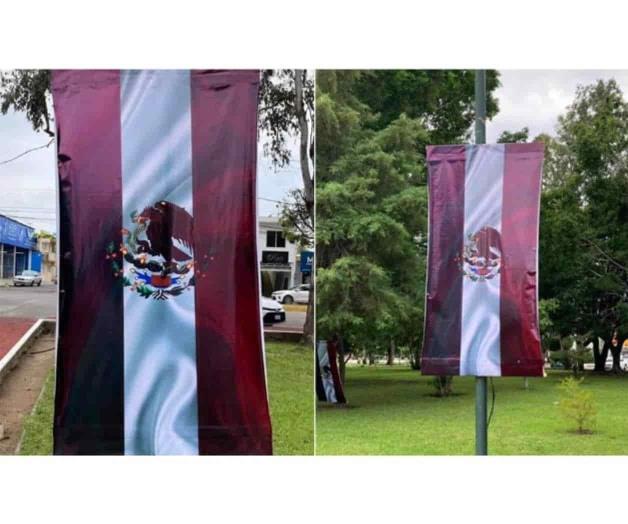 En Nayarit modifican la bandera de México con colores de Morena; gobernador ofrece disculpa