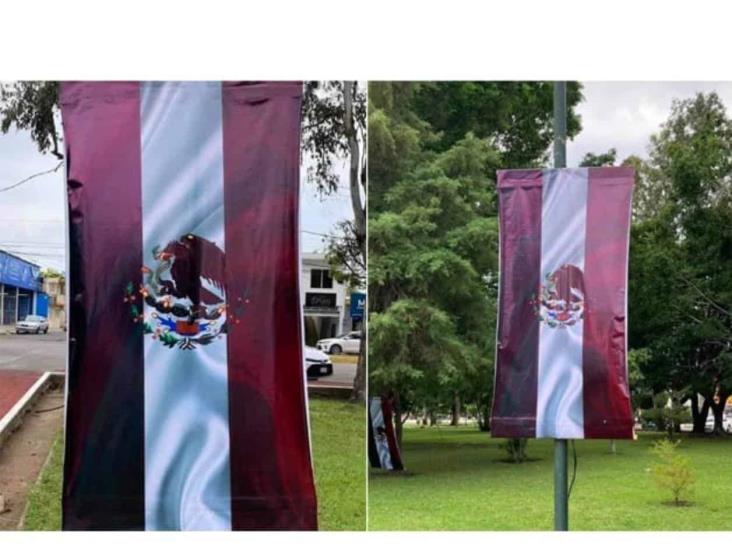 Nayarit modifican la bandera de México con colores de Morena