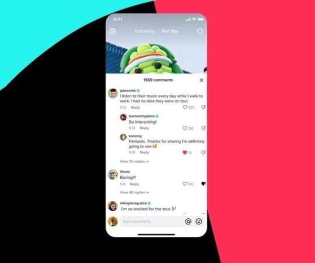 TikTok lanza botón de no me gusta en comentarios