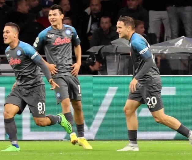 Golea el Nápoli de Hirving Lozano al Ajax de Edson Álvarez