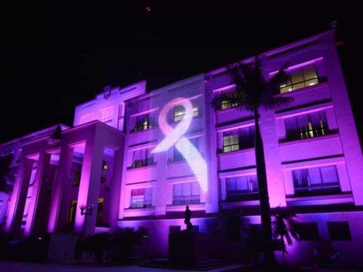 Pintan de rosa el Palacio de Gobierno por cáncer Pintan de rosa el Palacio de Gobierno por cáncer