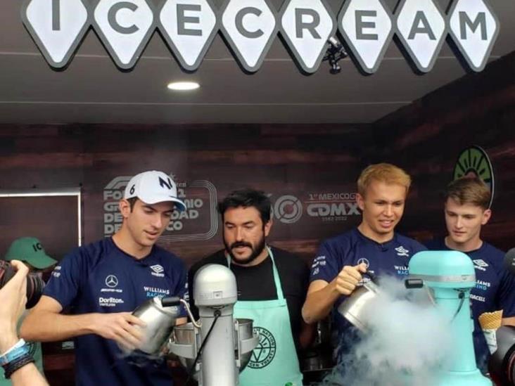 Latifi y Albon reparten helados en el AHR Latifi y Albon reparten helados en el AHR