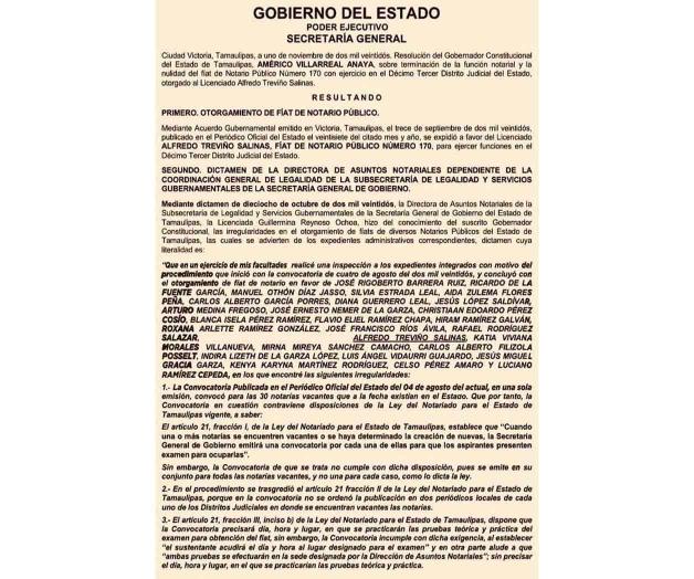 Cancelan 28 Fiats de Notarios Cancelan 28 Fiats de Notarios
