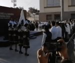 Ceremonia Cívica de Honores a la Bandera encabezada por el gobernador Américo Villarreal desde la Plaza Juárez en Ciudad Victoria.