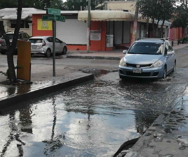 Calle del Taco anegada por las aguas residuales