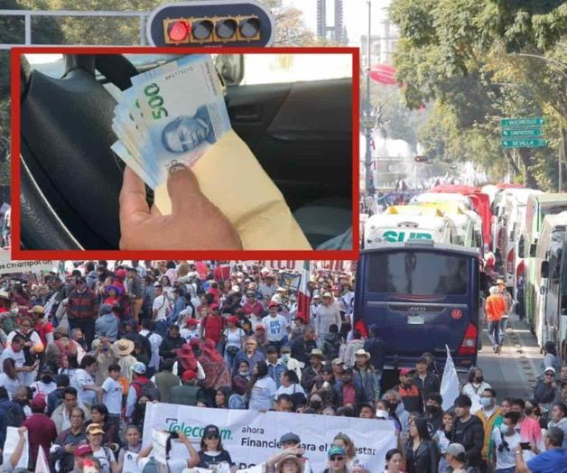 Pagan miles por transporte para acudir a la contramarcha 