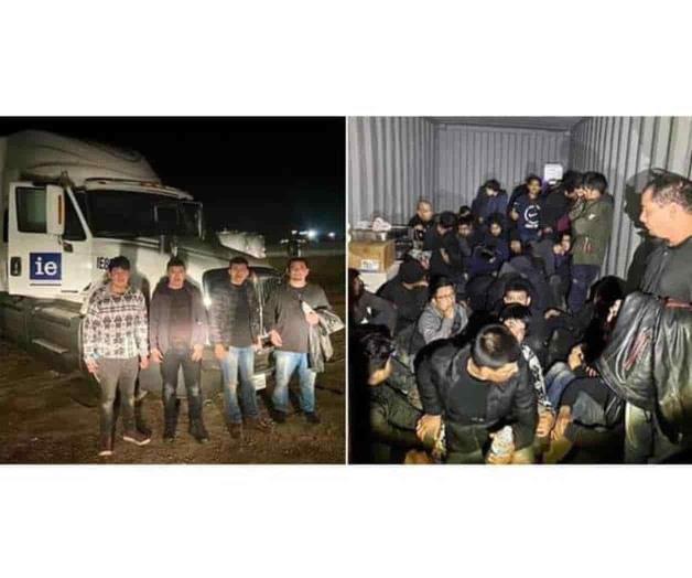 Descubren 50 ilegales en remolque robado a policía