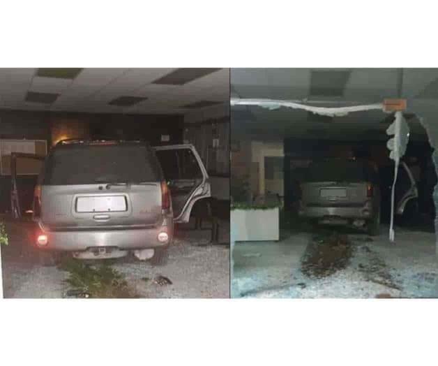 Entra cafre a presidencia con todo y su camioneta