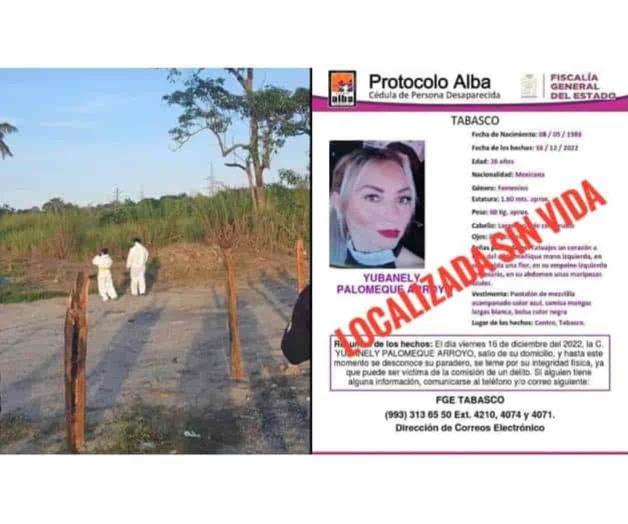 Localizan sin vida a Yubanely Palomeque, desaparecida en Chiapas