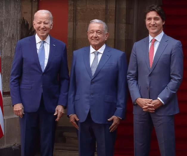 López Obrador recibe a Biden y a Trudeau en Palacio Nacional para el arranque de Cumbre