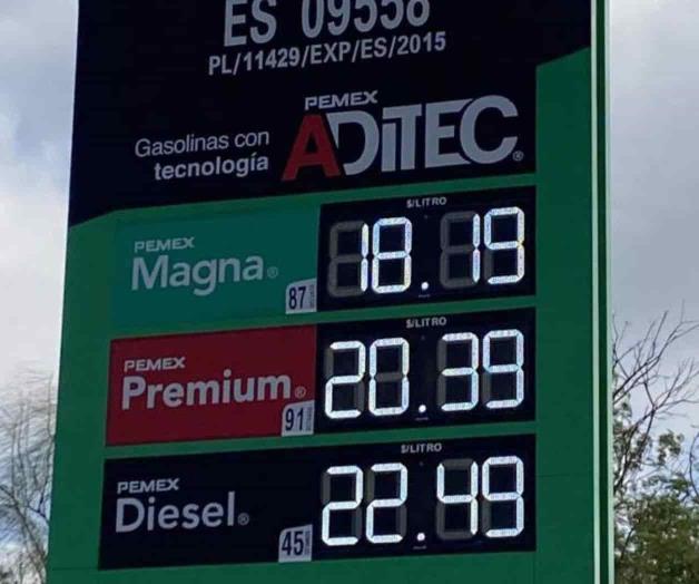 Aumentan gasolinas de nueva cuenta