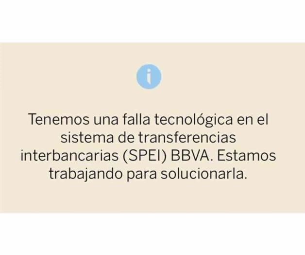 Falla conexión de BBVA en sistema de pagos