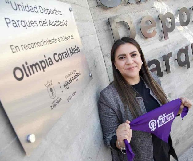 Homenajean a autora de la Ley Olimpia con unidad deportiva