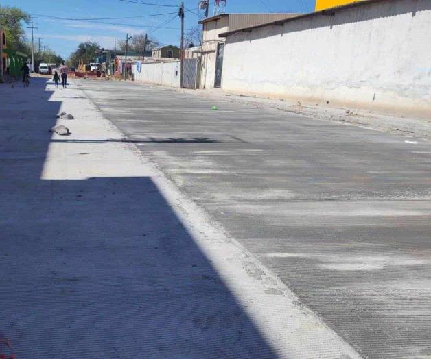 Aplican concreto hidráulico en importante vía de Nuevo Progreso