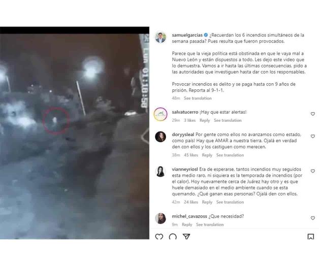 Acusa Samuel que provocan incendios, no dice cuáles