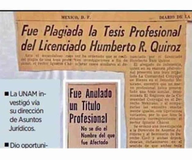 La vez que la UNAM sí anuló título por plagio La vez que la UNAM sí anuló título por plagio