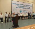 Entrega Maybella renovado gimnasio multidisciplinario