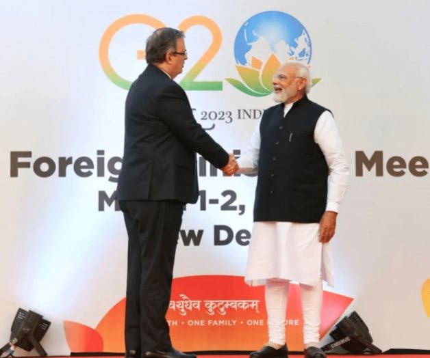 Ebrard saluda al primer ministro de India de parte de AMLO