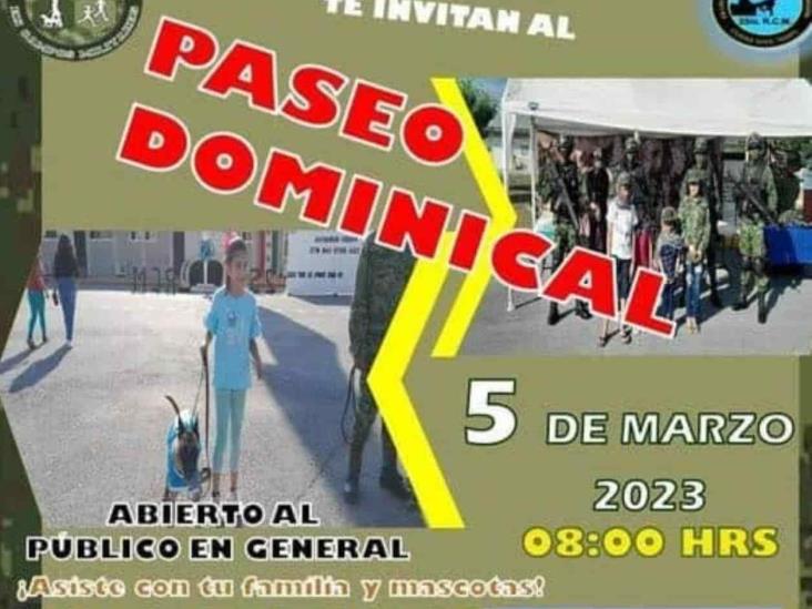 Invita Ejército a Paseo Dominical Invita Ejército a Paseo Dominical