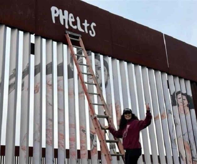 Pinta muro fronterizo en Tijuana por 8M