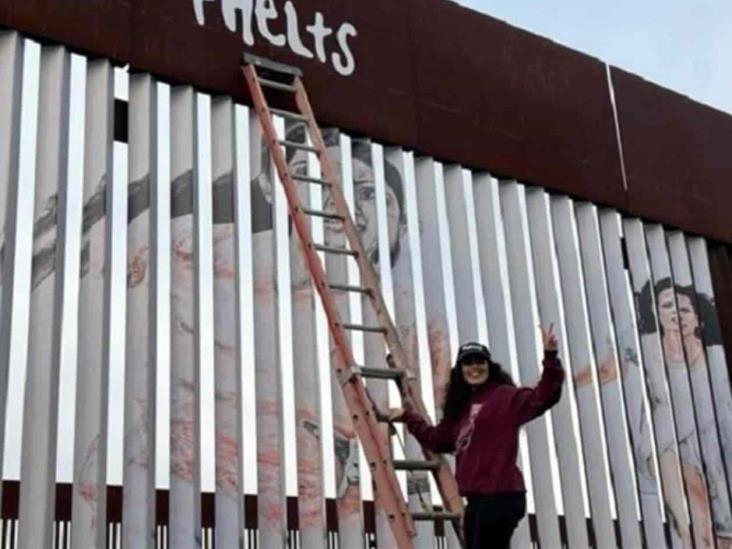 Pinta muro fronterizo en Tijuana por 8M Pinta muro fronterizo en Tijuana por 8M