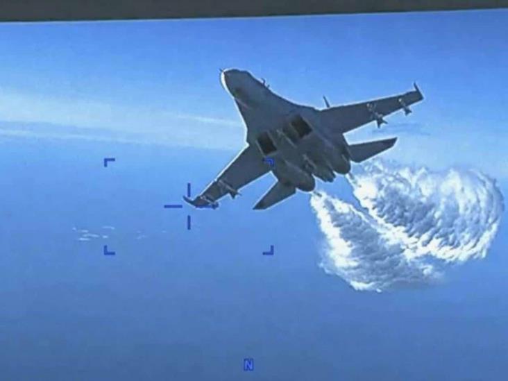 Pentágono muestra video de incidente de caza ruso, dron EEUU Pentágono muestra video de incidente de caza ruso, dron EEUU