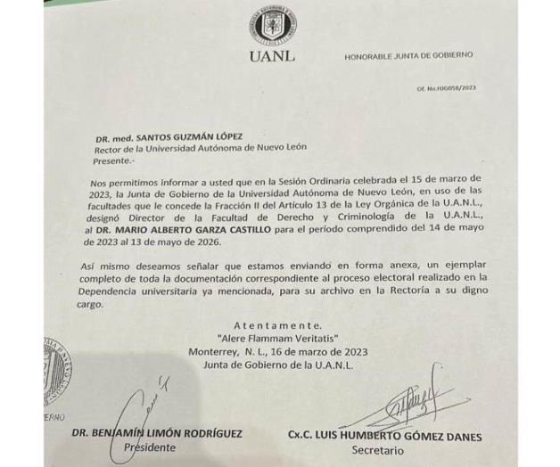 Afirman que no surte efecto suspensión en Derecho de la UANL 