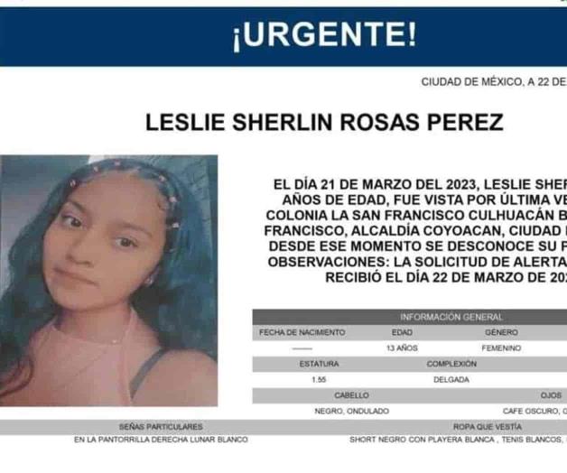 Exigen aparición de Leslie Sherlin de 13 años