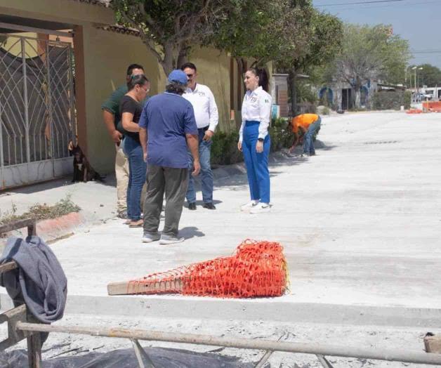 Constata Luz Marely García avance de pavimentaciones