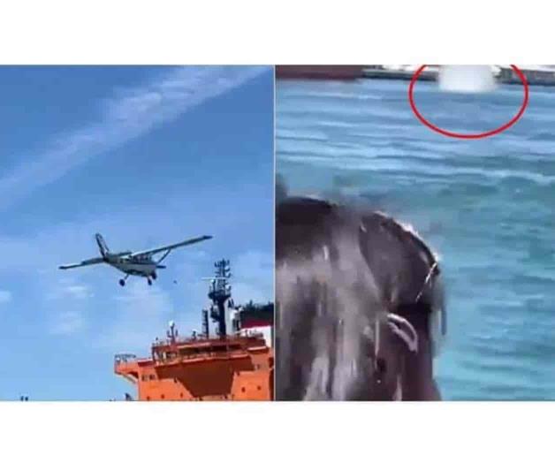 Revelan video del momento en que avioneta cae al mar en Mazatlán