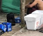 Venden cerveza en campamento