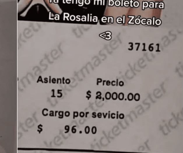 Joven presume boleto para Rosalía en el Zócalo y se burlan en redes