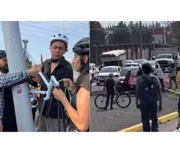 Conductor intenta atropellar a manifestantes en Puebla