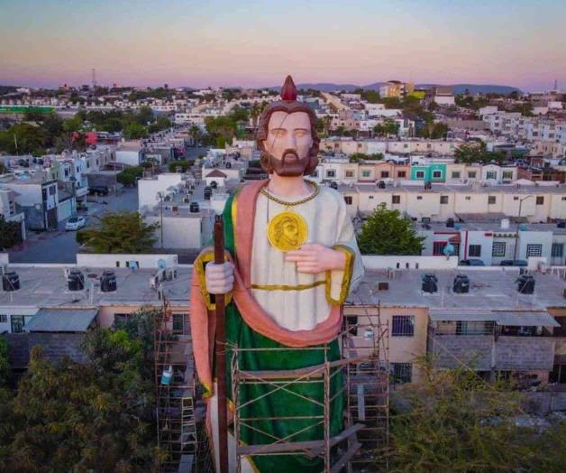 Viralizan en redes escultura gigante de San Judas Tadeo