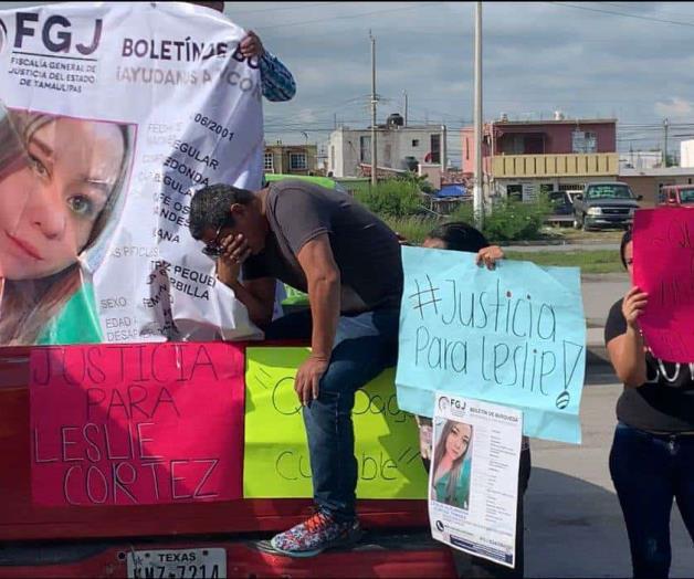 Familiares de Leslie estallan frente a Fiscal&iacute;a de Tamaulipas