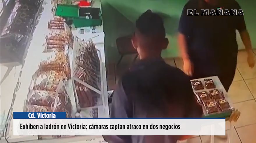 Exhiben a ladrón en Victoria; cámaras captan atracó en dos negocios
