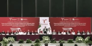 Participación del gobernador Américo Villarreal Anaya frente a los miembros del Consejo Estatal de la Agenda 2030 para el Desarrollo Sostenible del Estado de Tamaulipas