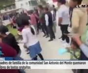 Padres de familia de la comunidad San Antonio del Monte quemaron mil libros de textos