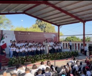 Tamaulipas | El gobernador rinde honores a la bandera y da el banderazo de inicio del ciclo escolar 2023-2024 en la Primaria Gral. Alberto Carrera Torres