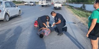 #Policía / Accidente en la carretera a Río Bravo, frente al Cuartel Militar en #Reynosa.