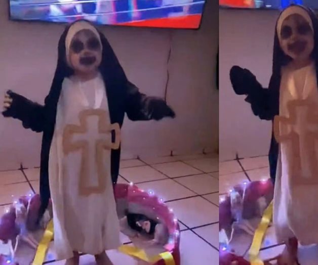 Niña se disfraza de La Monja Viral de TikTok y enternece a usuarios Niña se disfraza de La Monja Viral de TikTok y enternece a usuarios